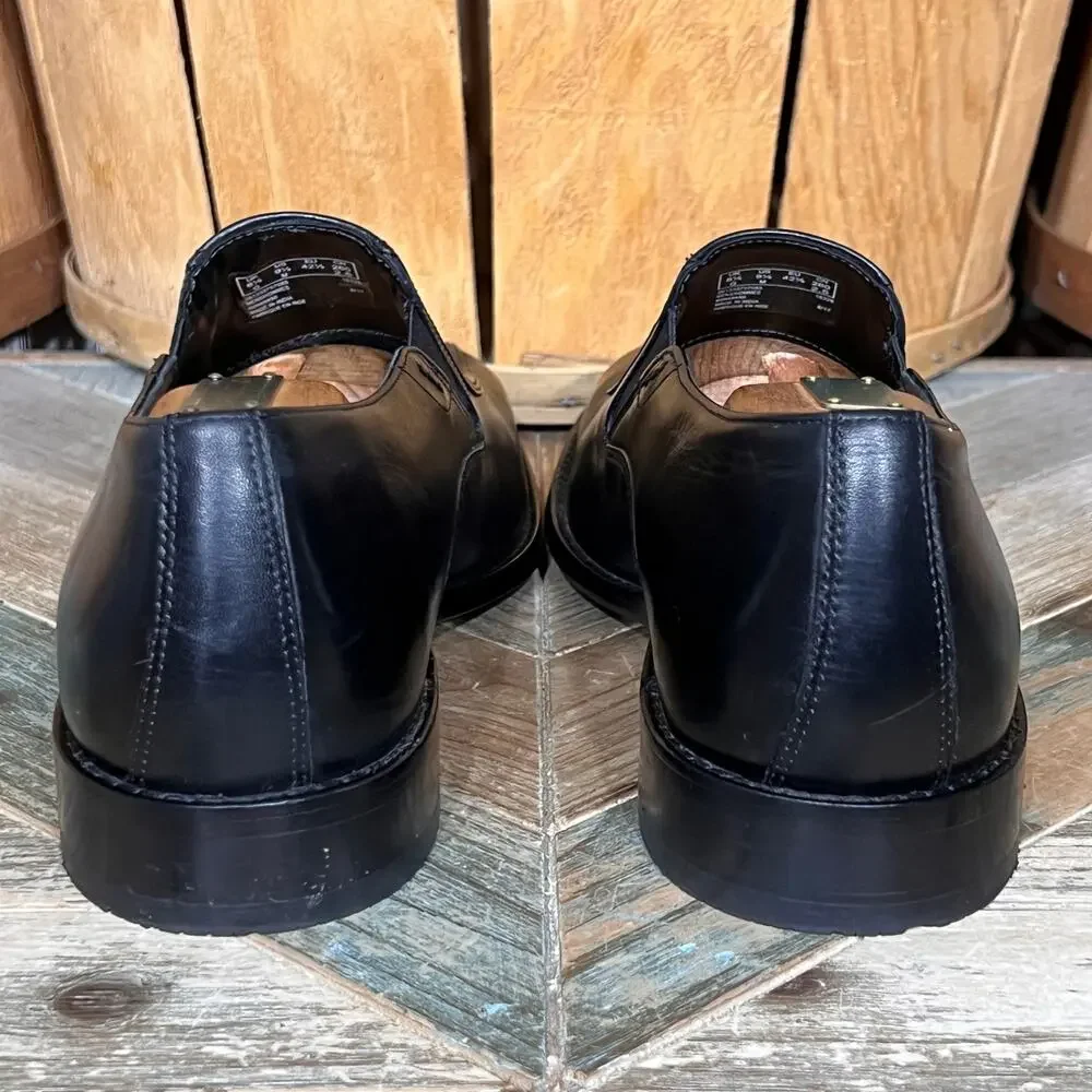Clarks Bostonian Nantasket Step Black Leather Slip-On Loafers Mens Size 9.5